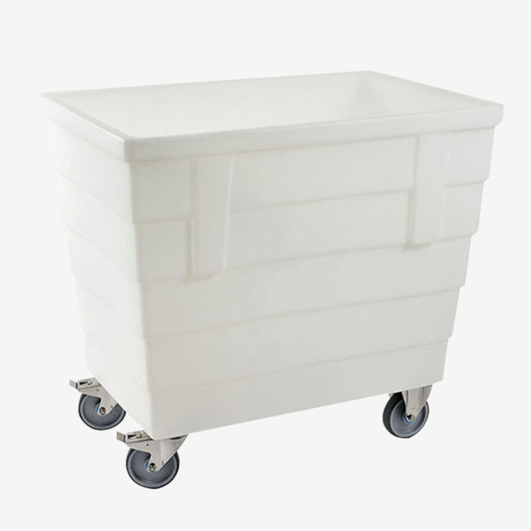 Bac double-paroi 500 L avec roulettes, chape inox et bonde