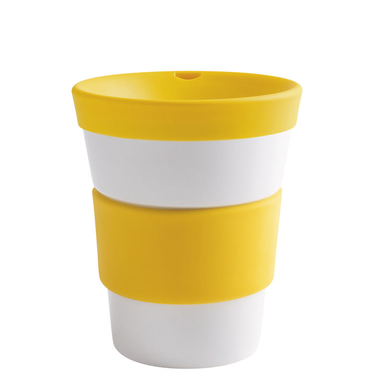 Tazza con coperchio e fascetta