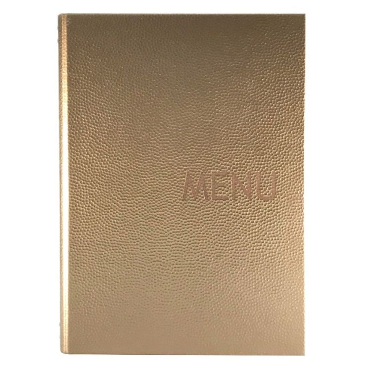 Speisekarten für Restaurants in Silber im A4-Format.