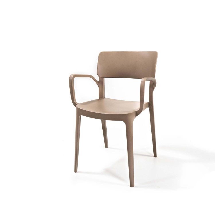 Chaise empilable Wing avec accoudoirs