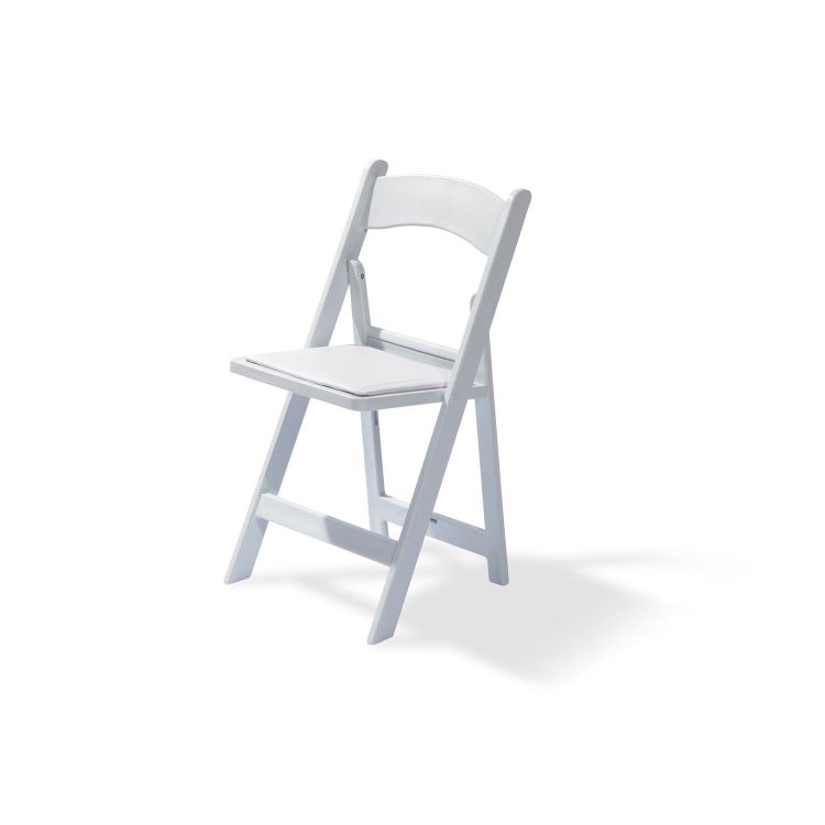 Chaise pliante de réception, polypropylène et similicuir