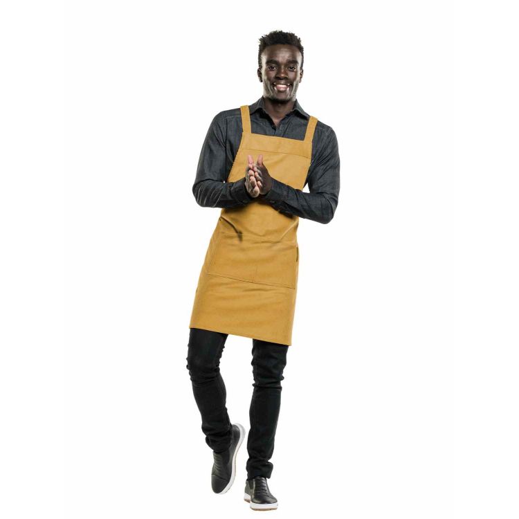 Latzschürze Cross Yellow Velvet W70–L85