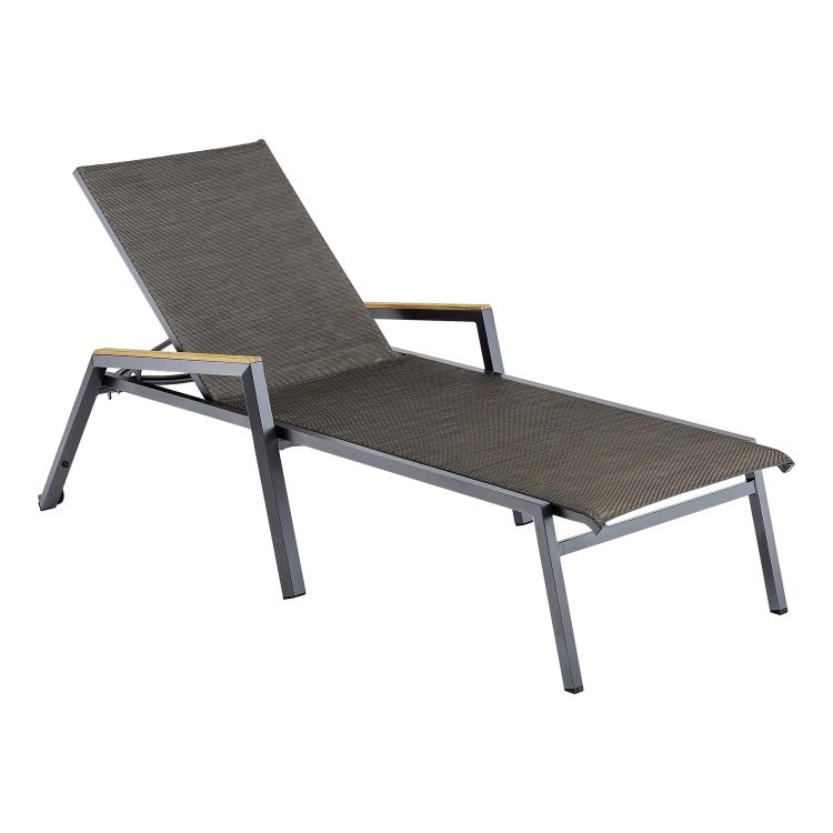 Stapelliege mit Teak FSC® Armlehne OCEAN SKID