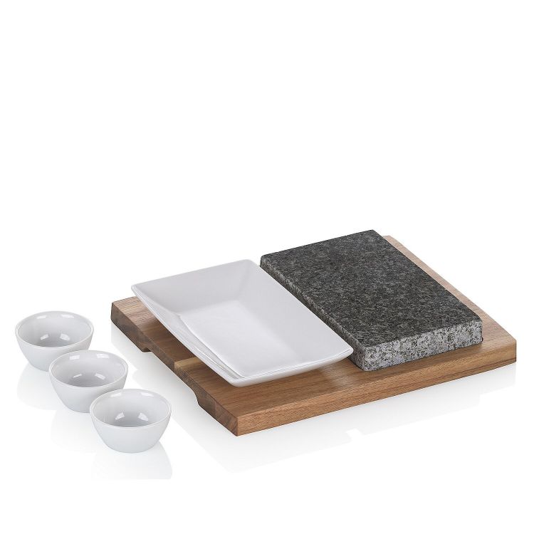 Heißer Stein Xl Country Akazienholz dunkelgrau 29,0x23,0x4,5cm