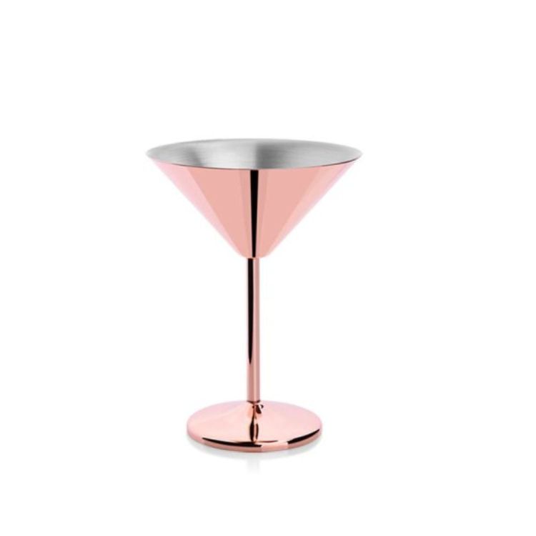 2 bicchieri da Martini, acciaio inox, color rame, 0,250 litri