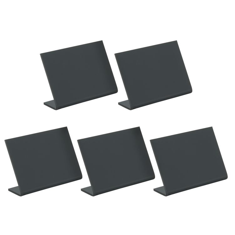 5er-Set Tischtafeln - Schwarz - L-Form - Matte Vorderseite und glänzende Rückseite