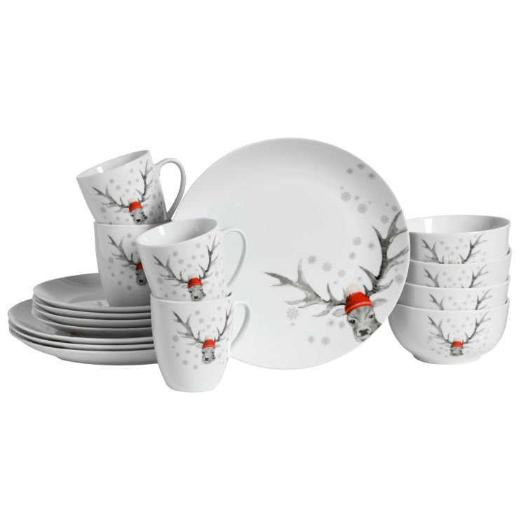 Hirsch (Form Luna) - Kombiservice 16-tlg