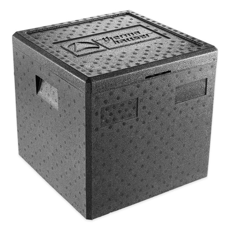 thermohauser EPP-Thermobox Pizza schwarz mit Deckel - Pizzabox für Lieferservice
