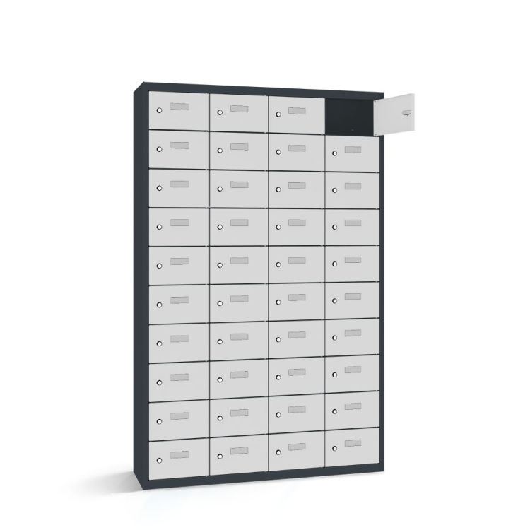 Wertfachschrank 40 Fächer mit anthrazitgrauem Korpus