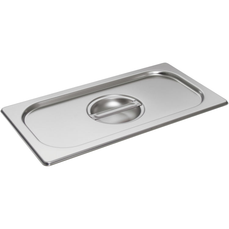 Couvercle pour bac GN 1/3 en inox avec logement pour cuillère