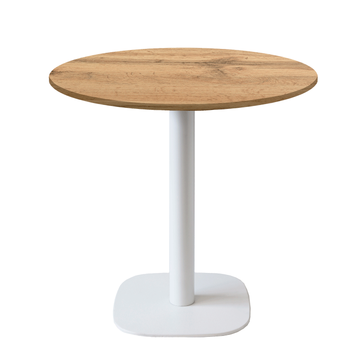 Tisch Round rund mit weißem Gestell