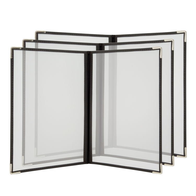 3er-Set Menühalter A4 Crystal – Transparent – 4 Ansichten
