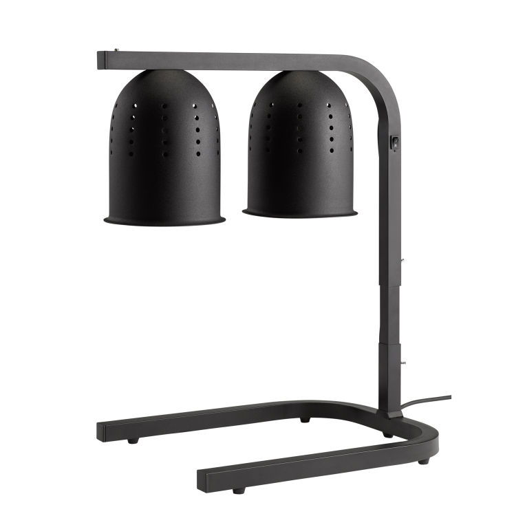 Wärmebrücke 50 x 35 cm, H: 58 - 77,5 cm Aluminium, schwarz 2x 250 Watt, 230 Volt höhenverstellbar von 58 bis 77,5 cm