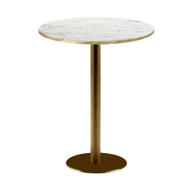 Stehtisch Rome goldmetallic rund mit messingfarbenen Kanten