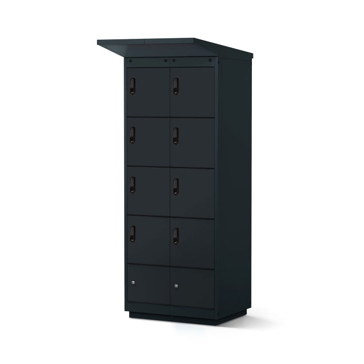 E-Bike-Ladestation anthrazitgrauer Korpus mit 8 Fächern mit PIN-Code-Schloss