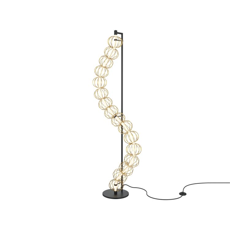 Maytoni Stehleuchte Golden Cage Gold, aus Metall, LED, 3000lm, 3000K