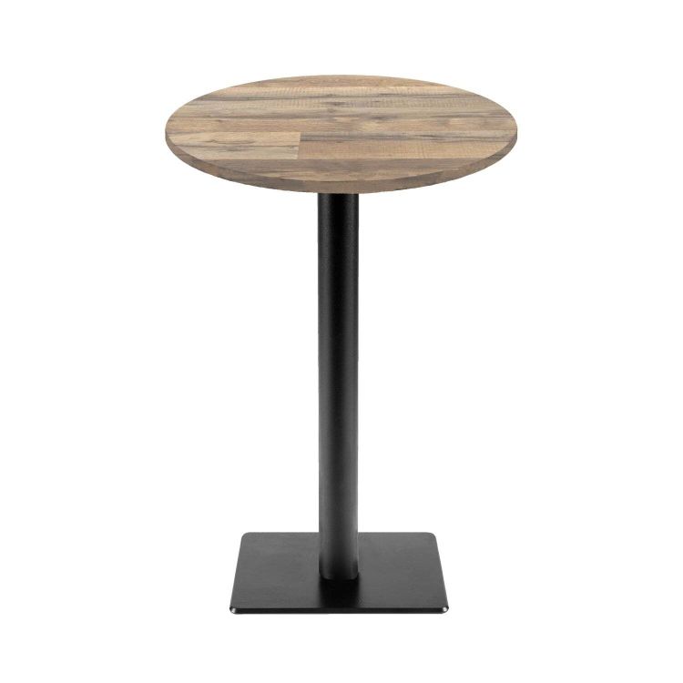 Tavolo alto Milano-T rotondo - laminato legno & tinta unita