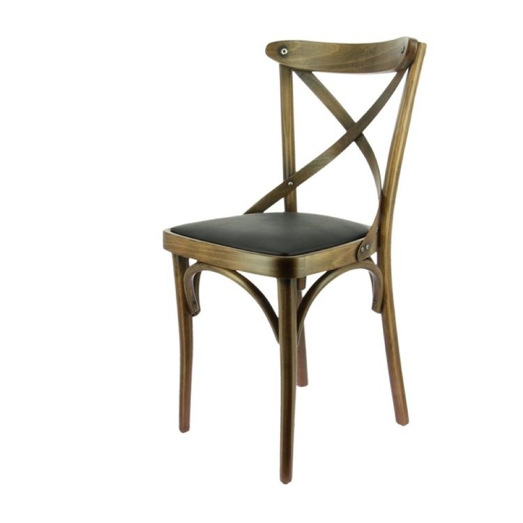 Chinon Chaise Assise Pu - Ceruse Fonce Pu Noir