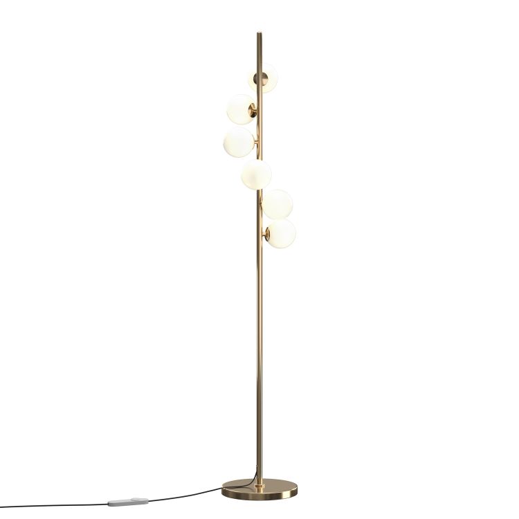 Maytoni Stehleuchte Dallas Gold, aus Metall, 6xG9