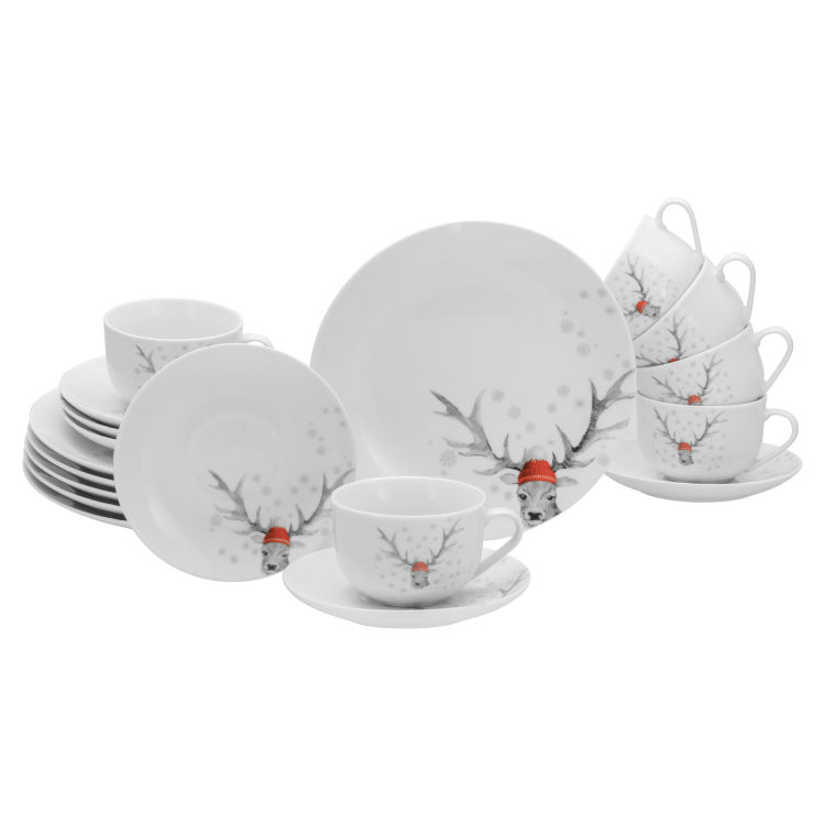 Hirsch (Form Luna) - Kaffeeservice 18-tlg