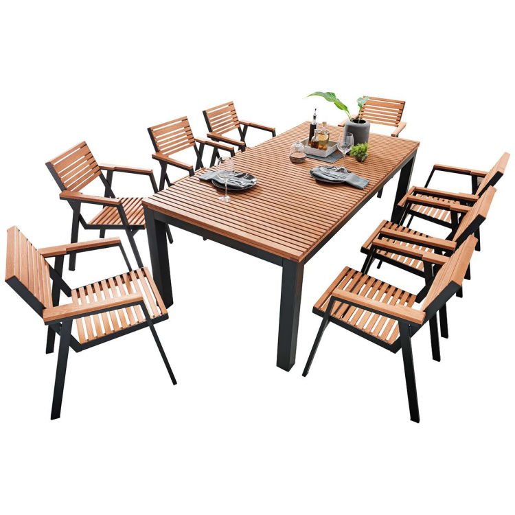 Gartenmöbel-Set 'Berrissimo', 9-teilig, 8 Sessel, 1 Tisch