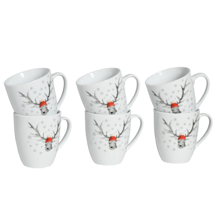 Hirsch (Form Luna) -  Kaffeebecher 6-tlg