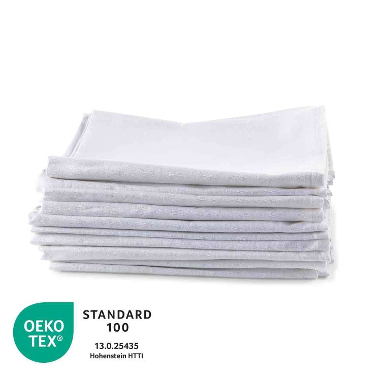 Geschirrtücher uni weiss 50/70 cm, aus Halbleinen, perfekt zum bedrucken