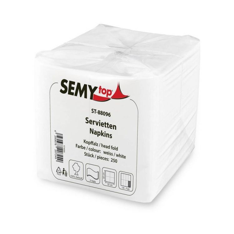 Servietten, 2-lagig, Falzung 1/8, 32 x 32