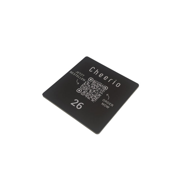 Tischaufkleber quadratisch matt mit QR-Code