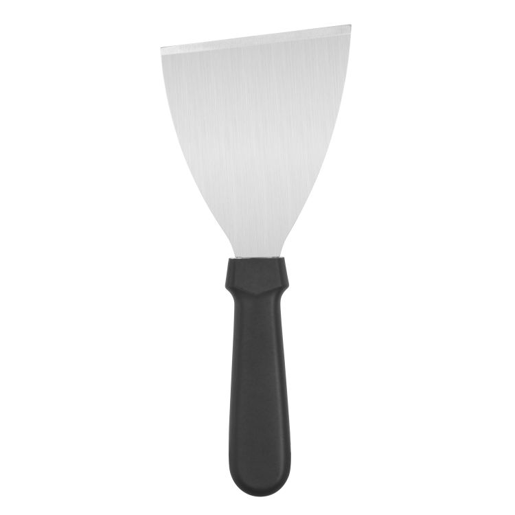 Spatule à pâte en acier inoxydable, manche en plastique noir, L. 118 mm