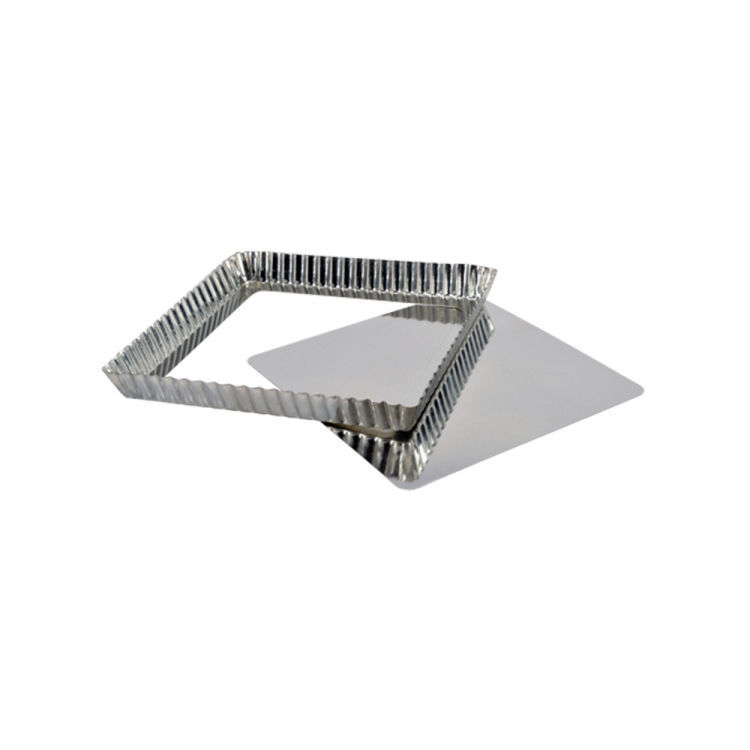 Tourtière Cannelée Rectangulaire En Fer Blanc L. 350 Mm