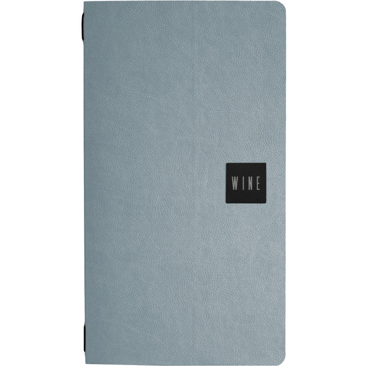 Stil casa, Set 12 Menükartenhalter Größe 2/2, Polyurethan, 18xh. 31,6 cm, drei Innenumschläge, elastischer Umschlaghalter, hellblau (ice).