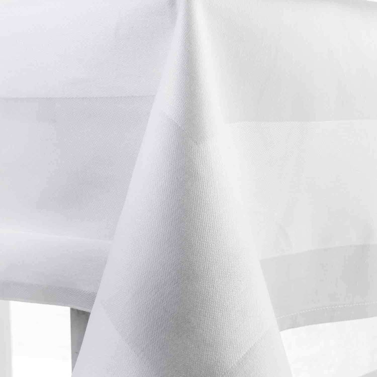 Atlaskante Deckserviette weiss 100/100 cm, Vollzwirn 220g/qm, Baumwolle