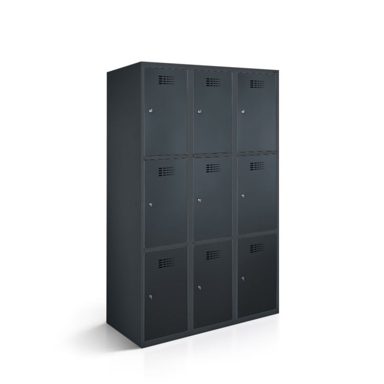 Fächerschrank 9 Fächer mit anthrazitgrauem Korpus