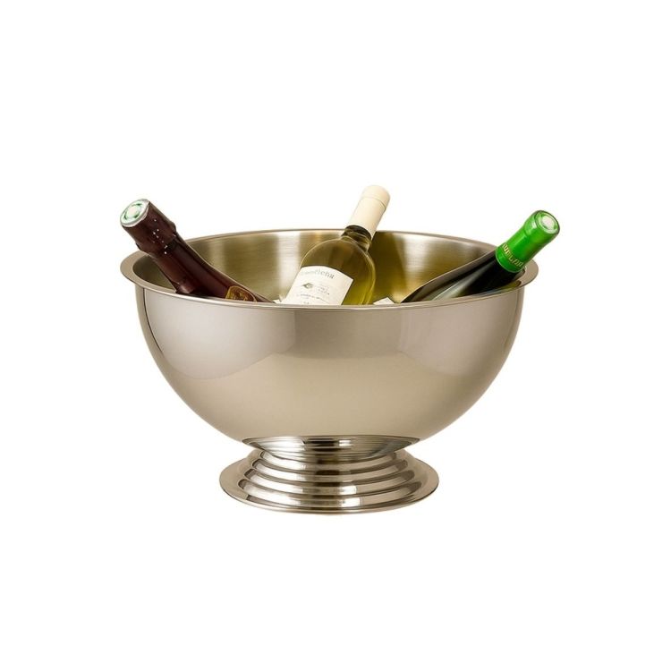 Seau à champagne en acier inoxydable de 40 cm de diamètre.