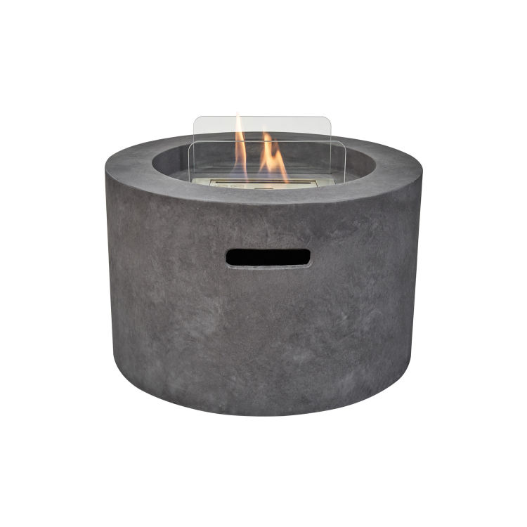 Field & Flame Acacia Bio Ethanol Feuerstelle in dunklem Betongrau