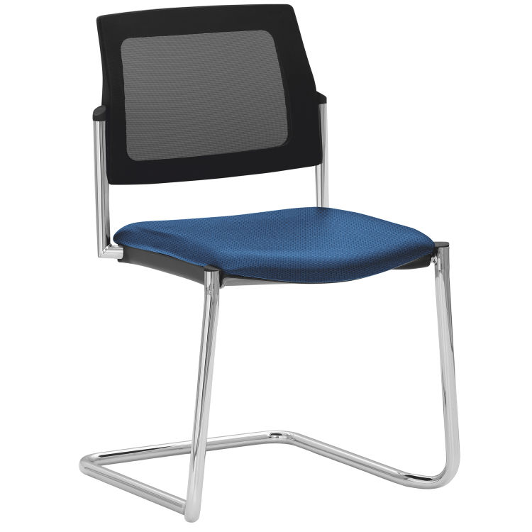 Stapel-/Konferenzstuhl 2519 (2 Stück Packung), Polyester-Stoff, Freischwinger-Gestell