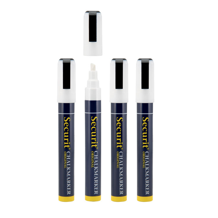 4er-Set Flüssigkreidemarker Keilspitze 2-6 mm