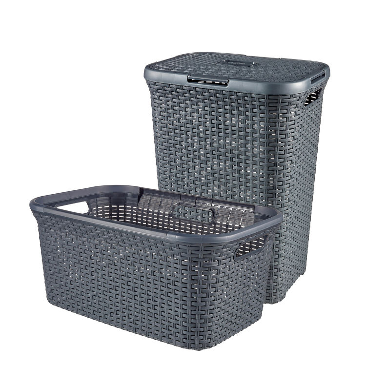 Panier à linge (60 l) et coffre à linge (45 l) Style, anthracite