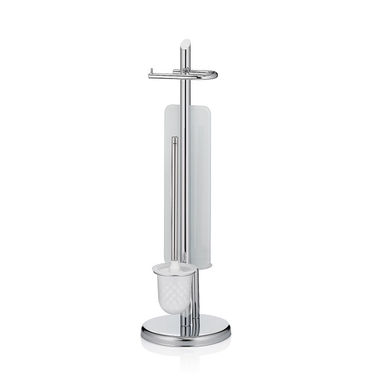 Toilettengarnitur Ken mit Ersatzrollenhalter Metall glänzend