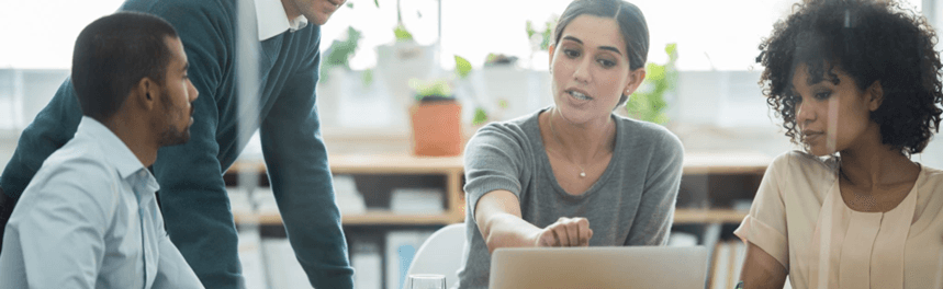 Title: Team working together in the office