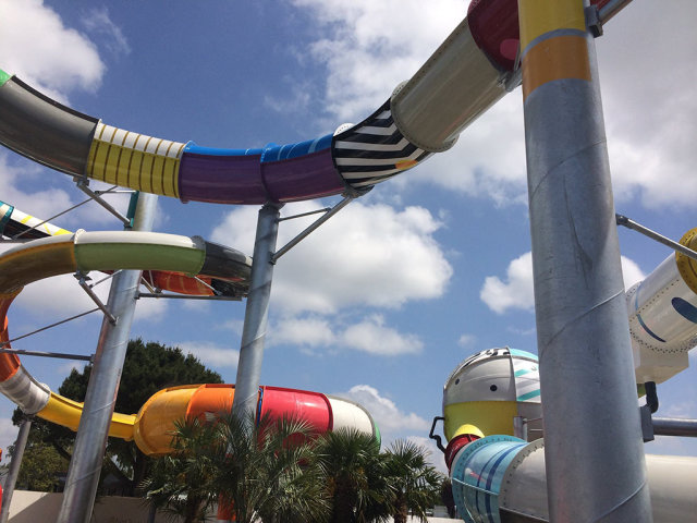 The water slides of campsite Le Château