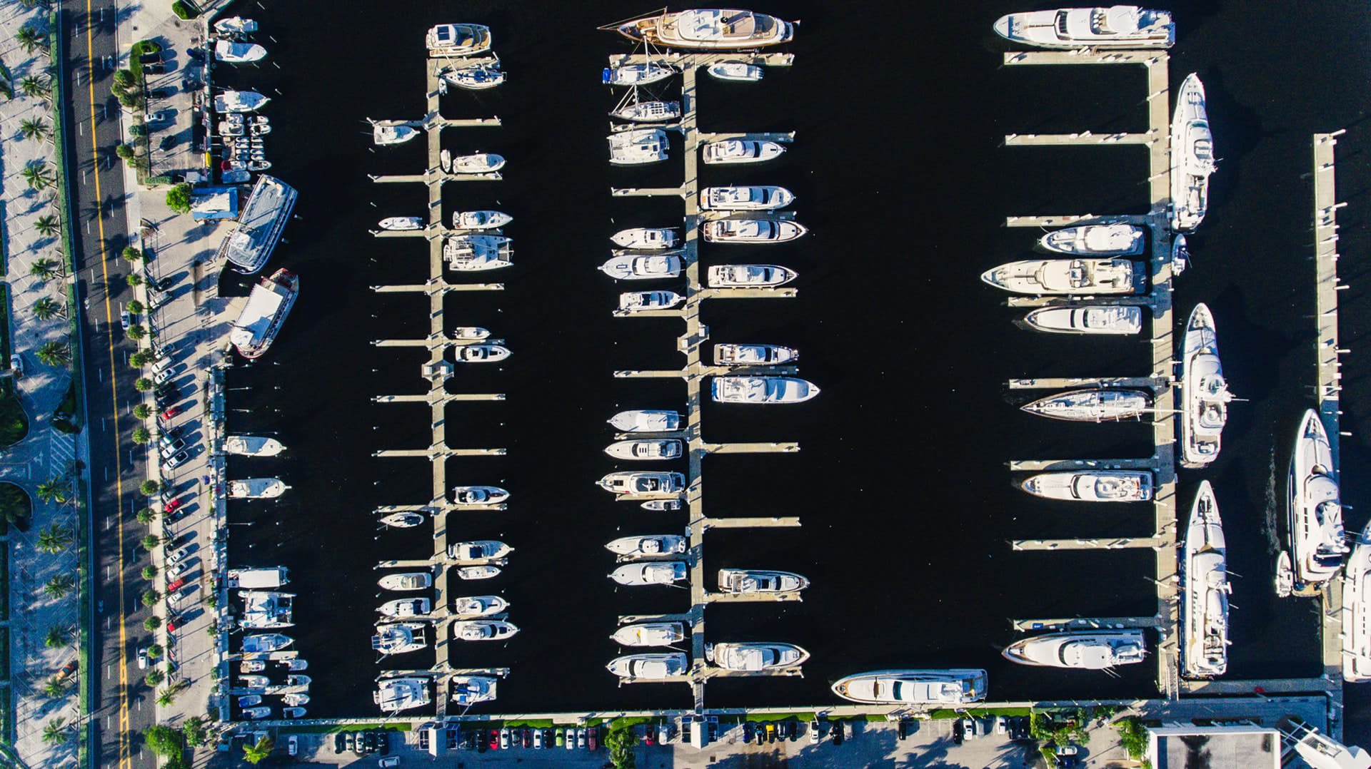 yachts parked along the seaside in Fort Lauderdale