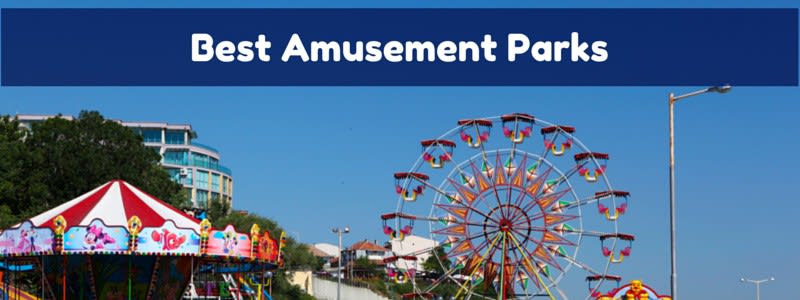 Best Amusement Parks, with a Ferris wheel and colorful carnival rides.