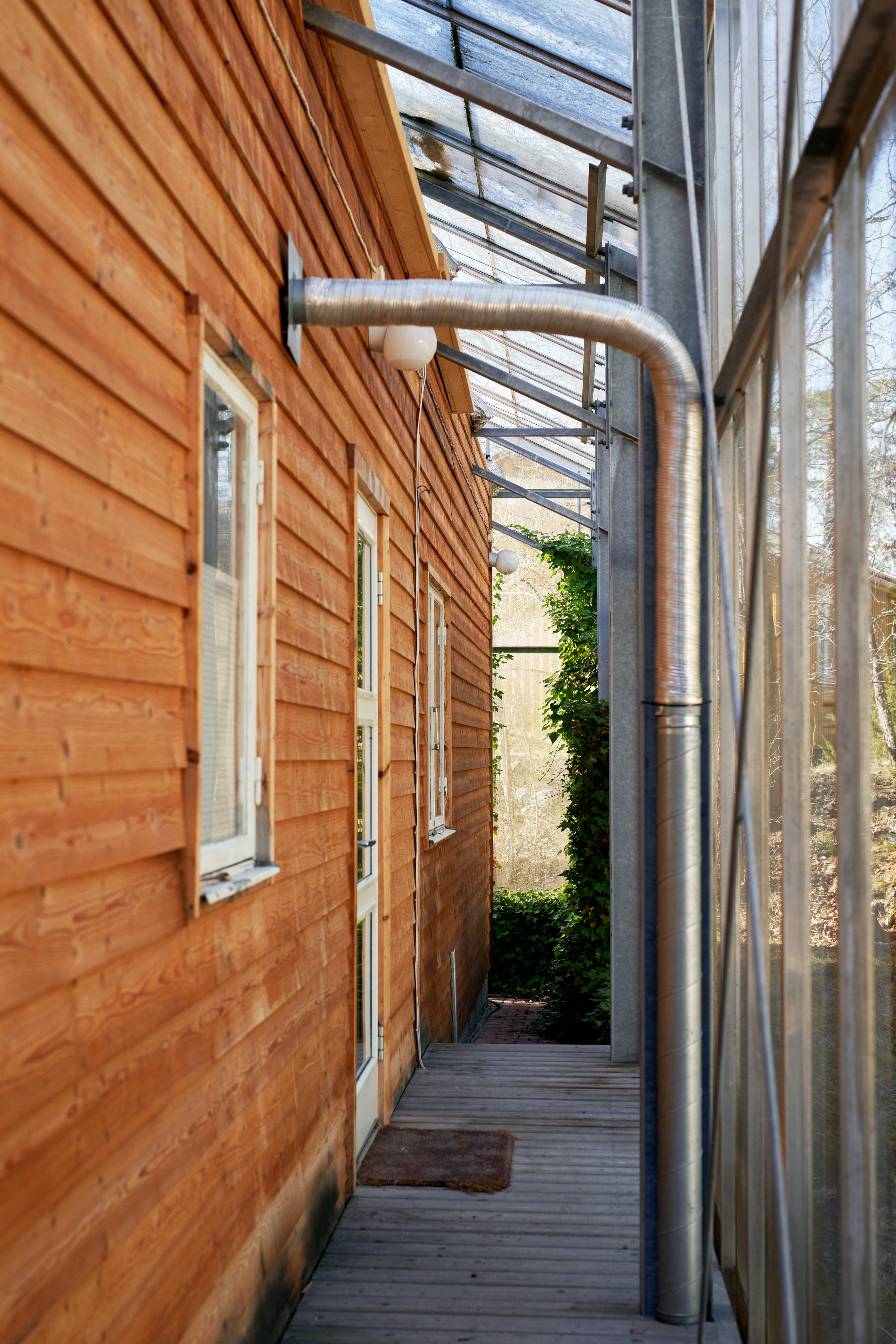 The wood for the core home is pine treated with linseed oil. "It's not luxury. But that's also part of the idea," Marie says.   