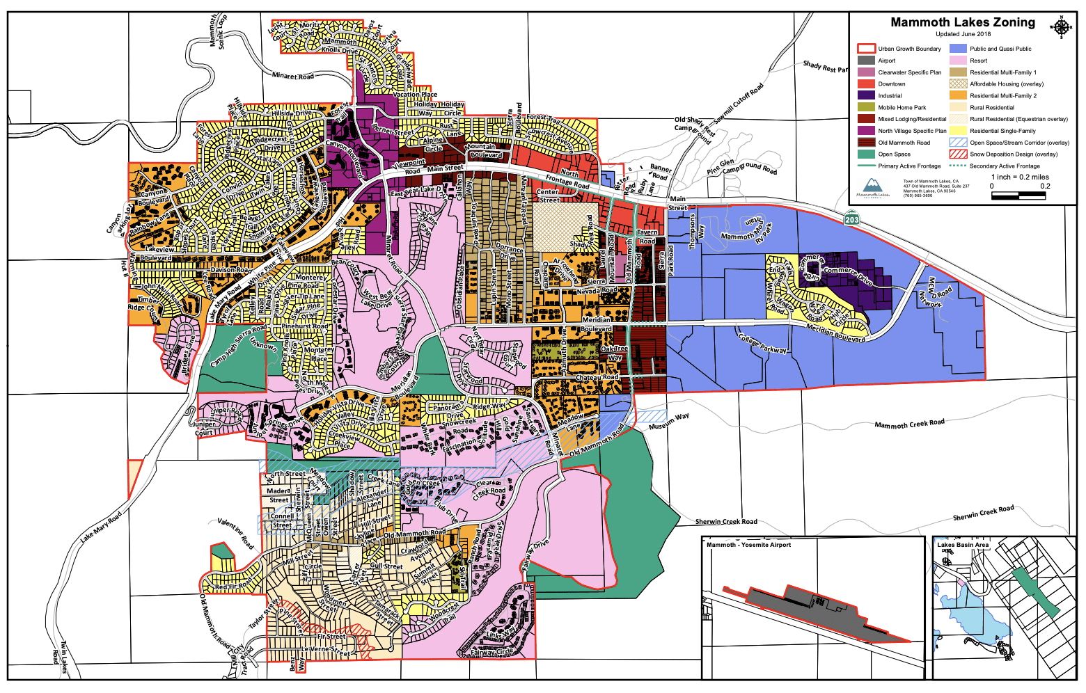 Town of Mammoth Lakes CA zoning map