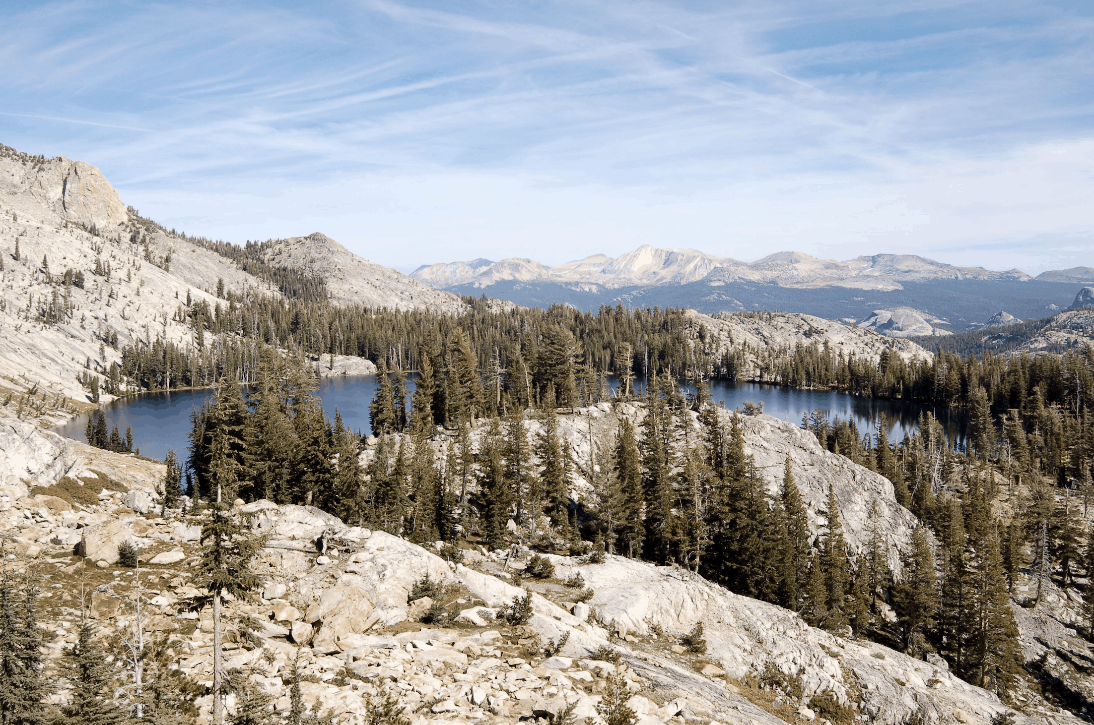 granite domes in Tuolumne Meadows in Yosemite National Park