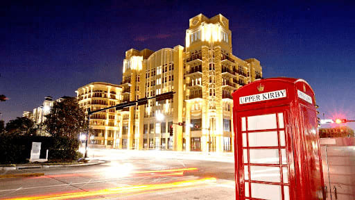 A telephone booth in Houston's Upper Kirby neighborhood.