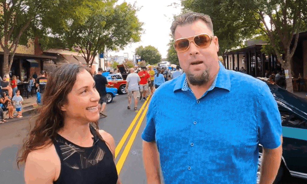 Mark Schweller of Prosper Real Estate Enjoying the Cruisin' Blues Car Show