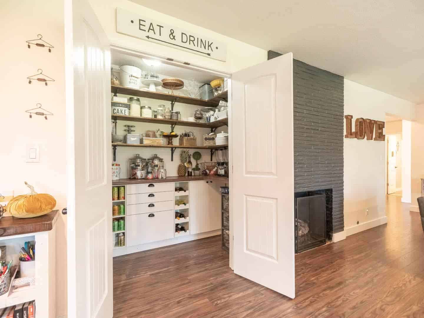 walk-in pantry in kitchen